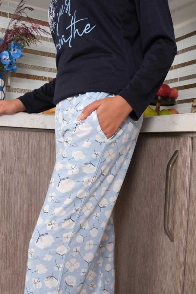 Moda Çizgi Kadın Penye Uzun Kol Pijama Takım 4189 - 8