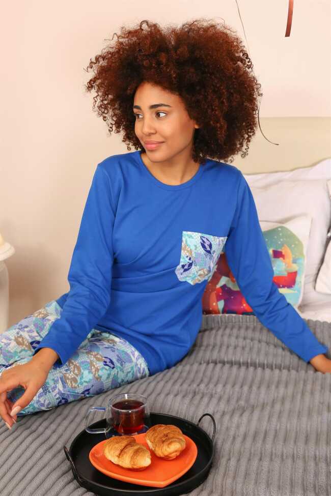 Moda Çizgi Kadın Uzun Kol Penye Pijama Takım 4194 - 3