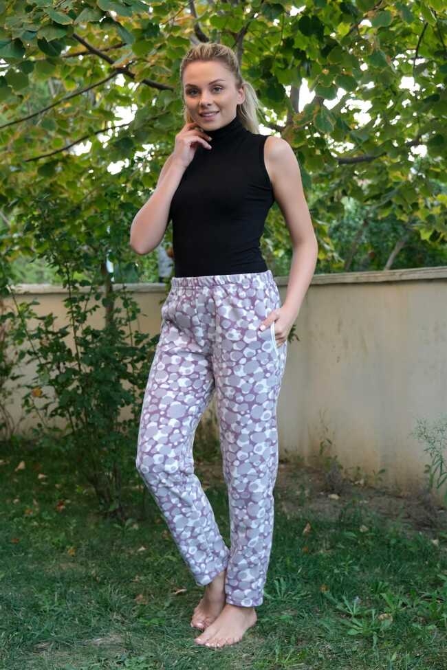 Moda Çizgi Kadın Welsoft Polar Tek Alt Pijama 210055 - 1