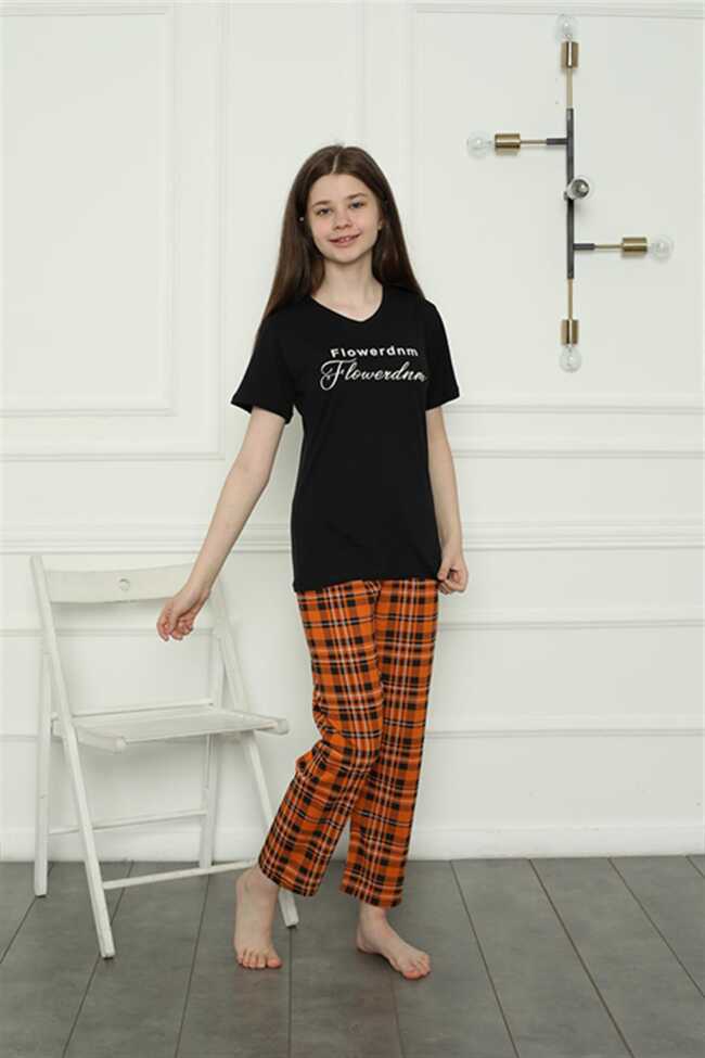 Moda Çizgi Kız Çocuk Penye Pijama Takım 20408 - 3