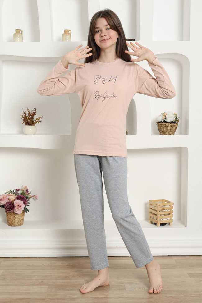 Moda Çizgi Kız Çocuk Penye Pijama Takım 20425 - 5