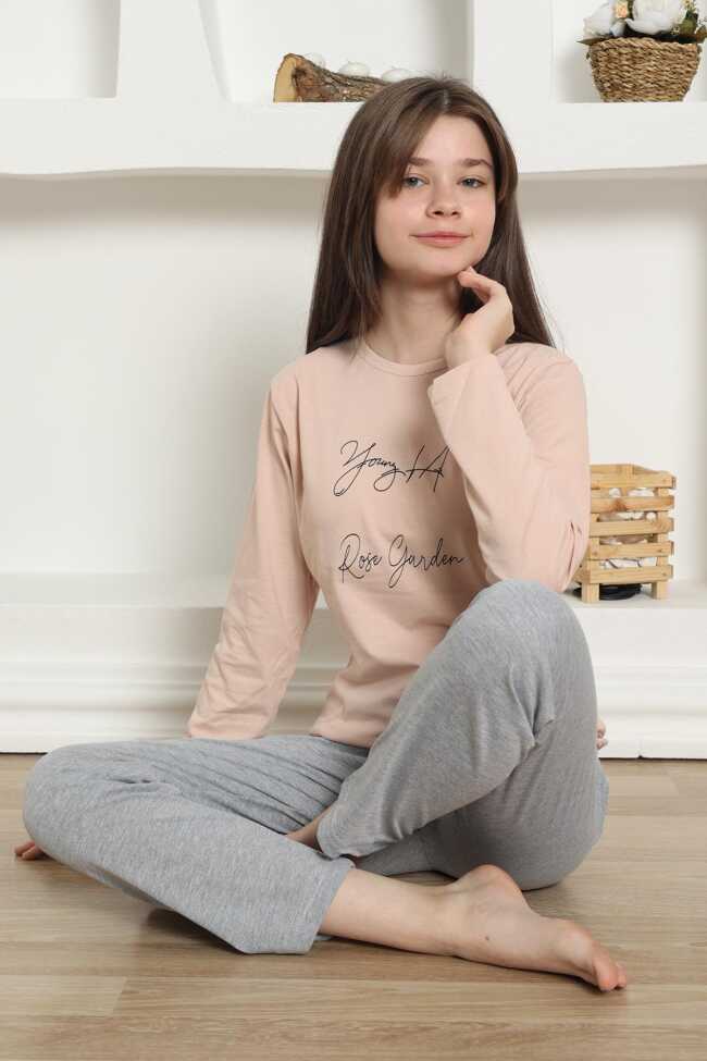 Moda Çizgi Kız Çocuk Penye Pijama Takım 20425 - 6