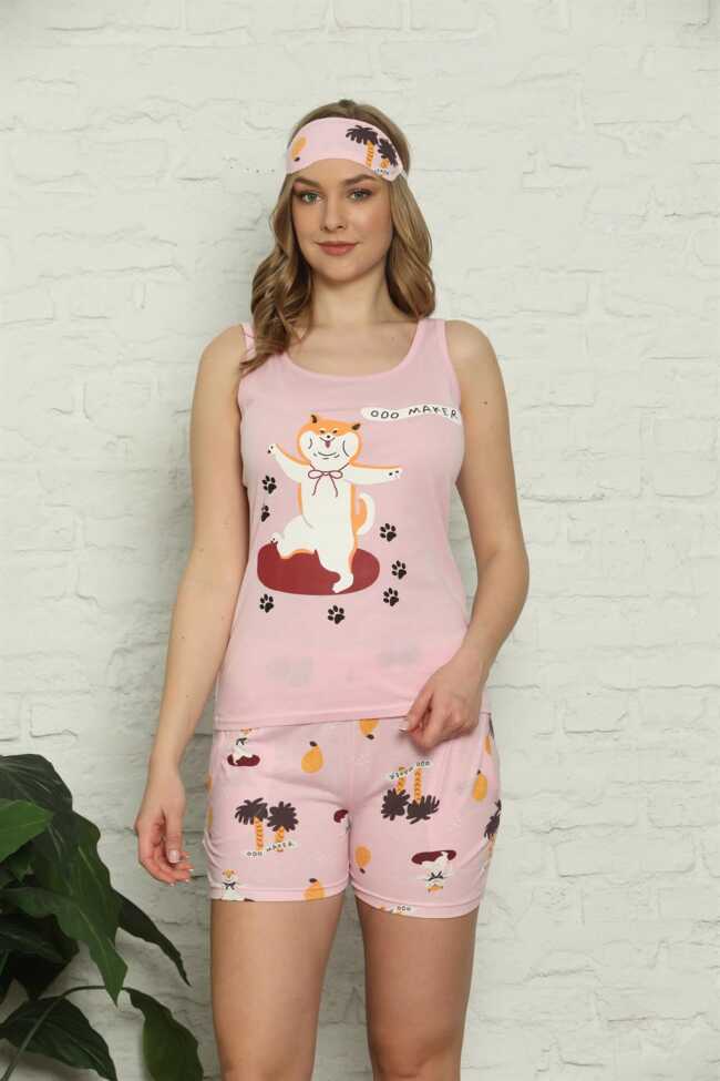 Moda Çizgi Şortlu Pijama Takım - 1