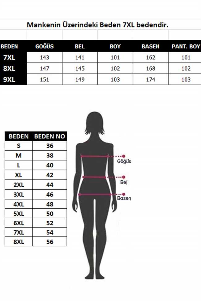 Moda Çizgi Tam Tesettür Büyük Beden Mayo 55001 - 4