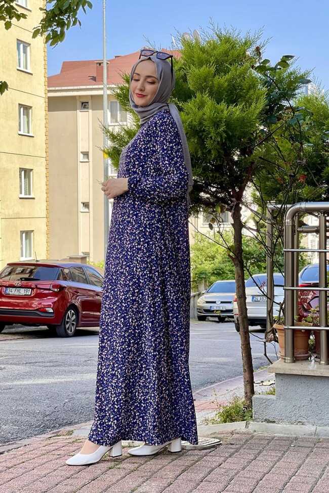 Moda Çizgi Tesettür Elbise - 4