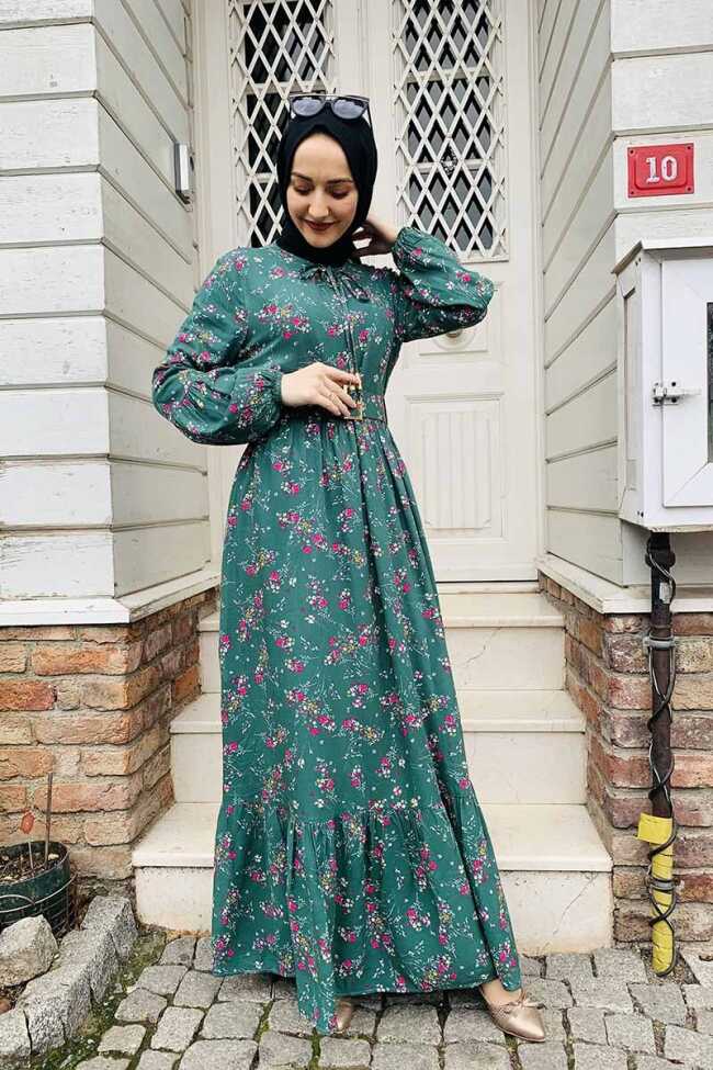 Moda Çizgi Tesettür Elbise - 4