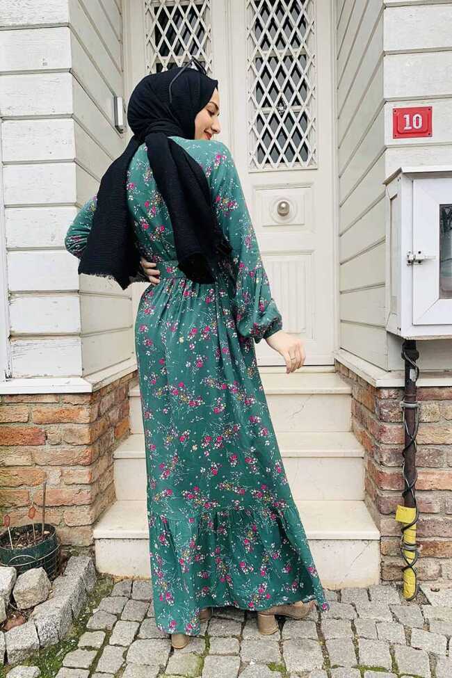 Moda Çizgi Tesettür Elbise - 5