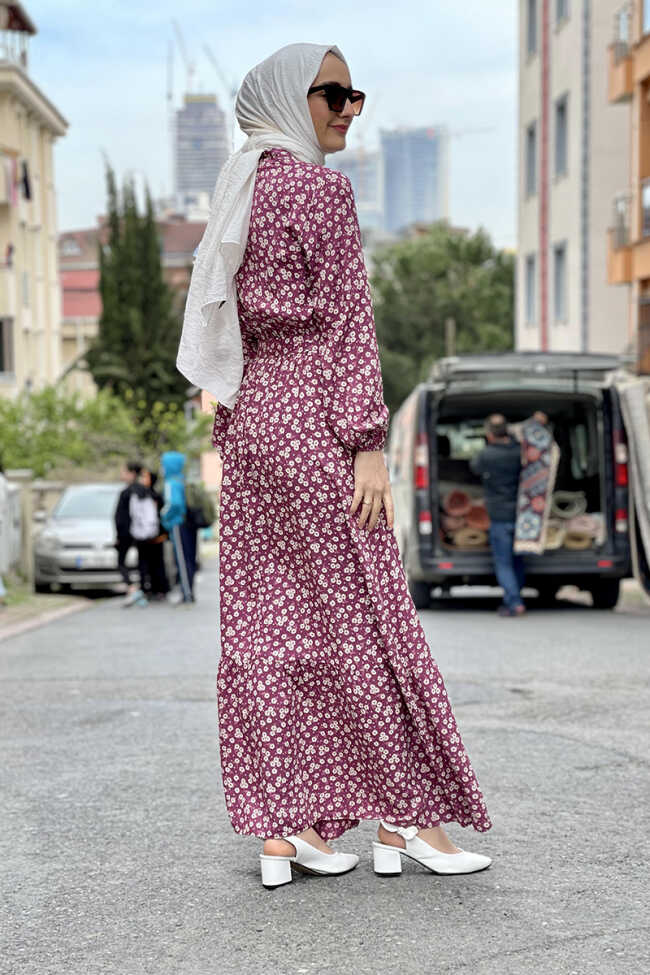 Moda Çizgi Tesettür Elbise - 5