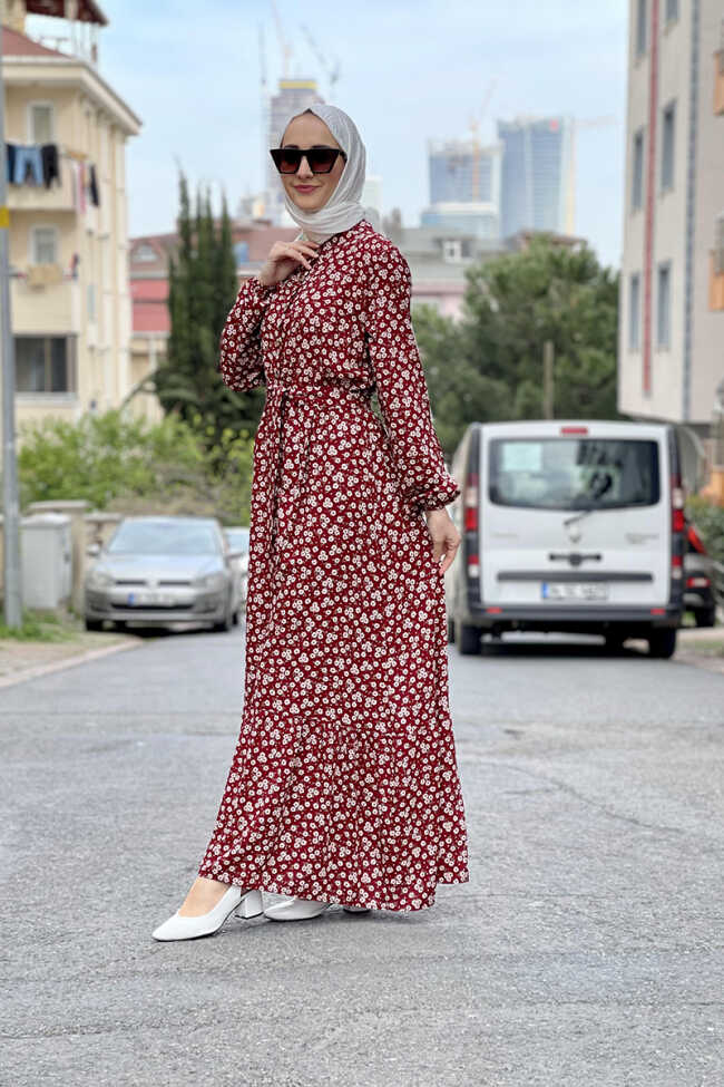 Moda Çizgi Tesettür Elbise - 4