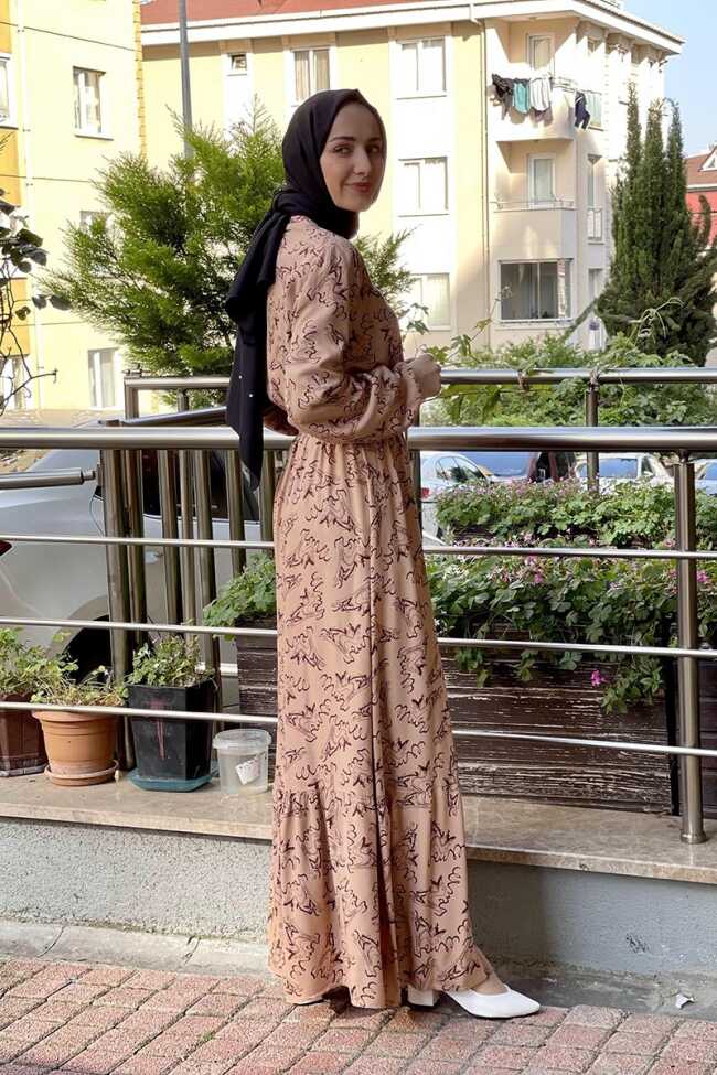 Moda Çizgi Tesettür Elbise - 5