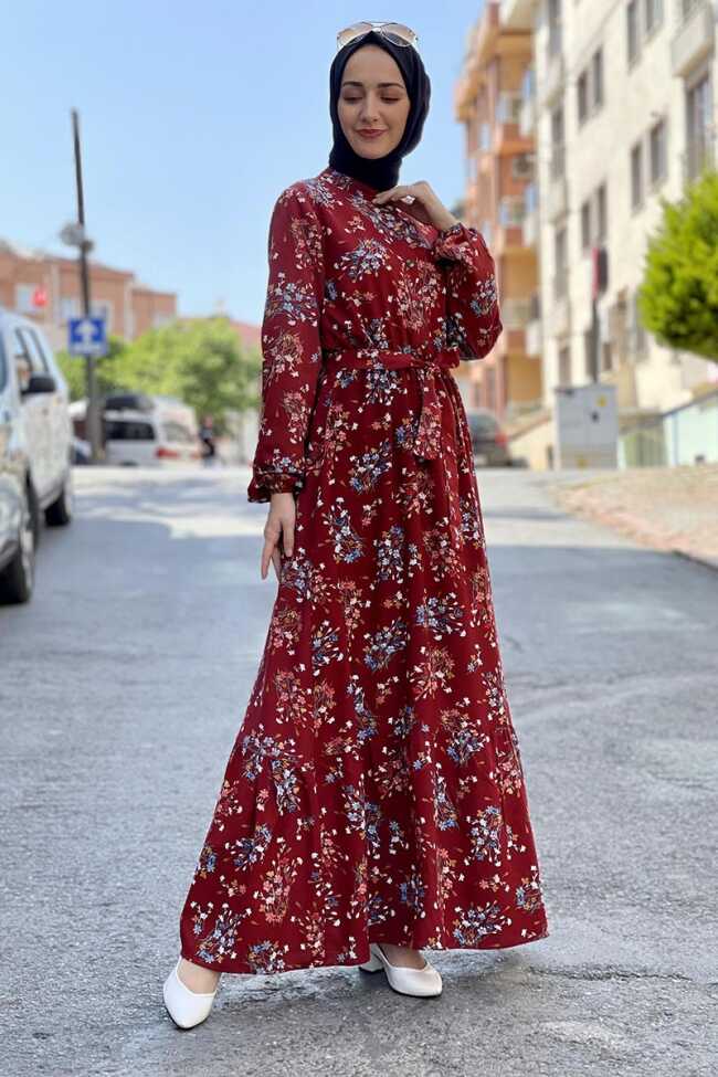 Moda Çizgi Tesettür Elbise - 1