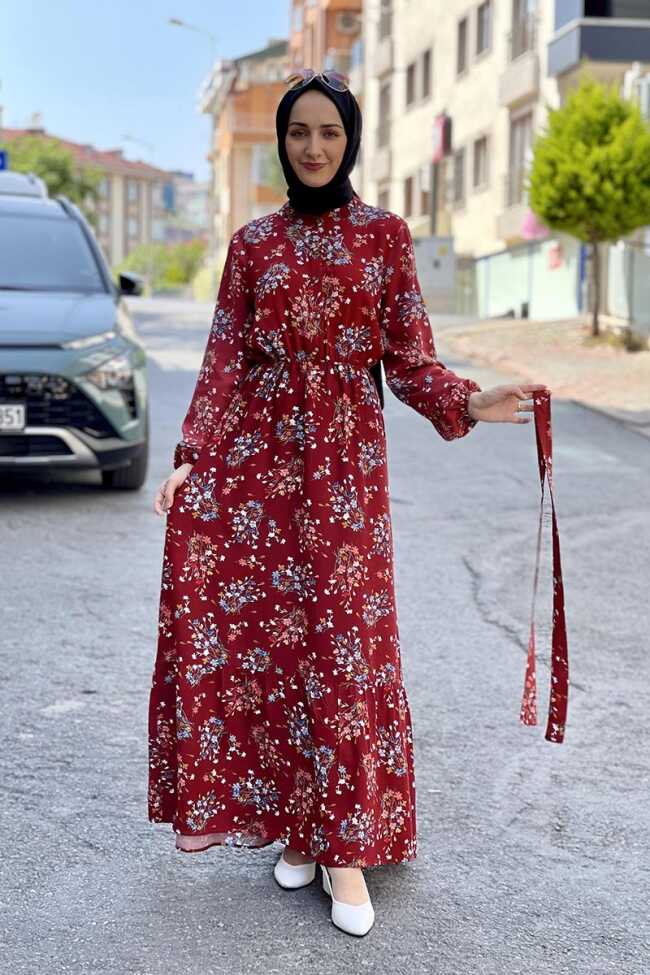 Moda Çizgi Tesettür Elbise - 5