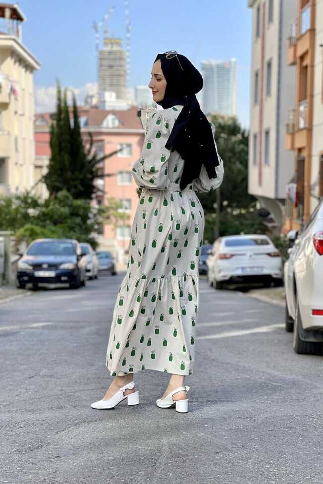 Moda Çizgi Tesettür Elbise - 5