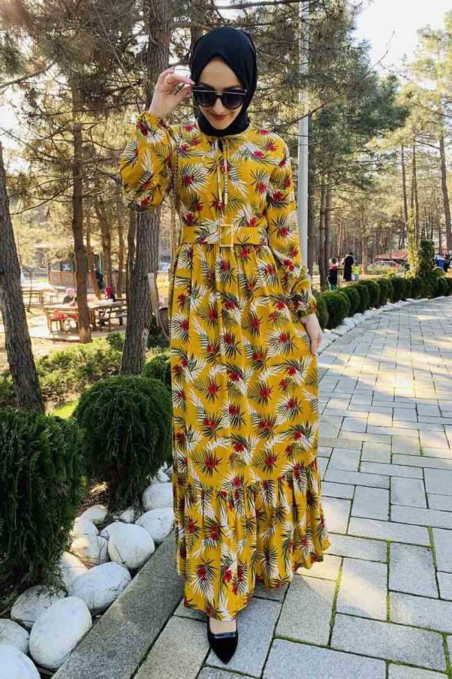 Moda Çizgi Tesettür Elbise - 2