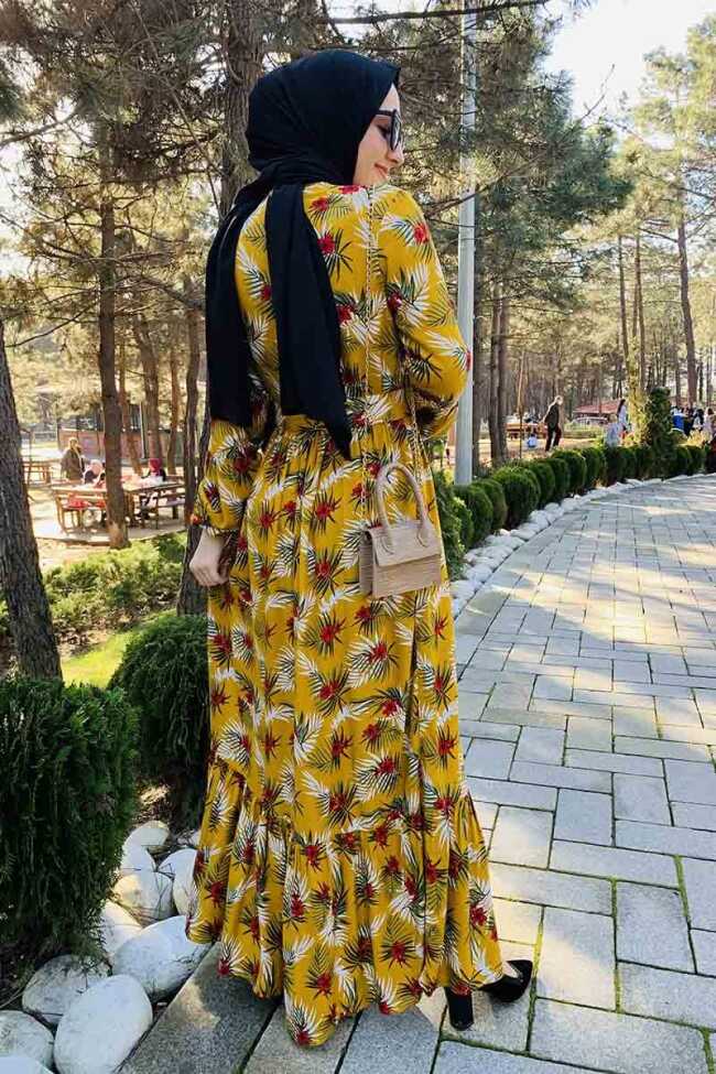 Moda Çizgi Tesettür Elbise - 5