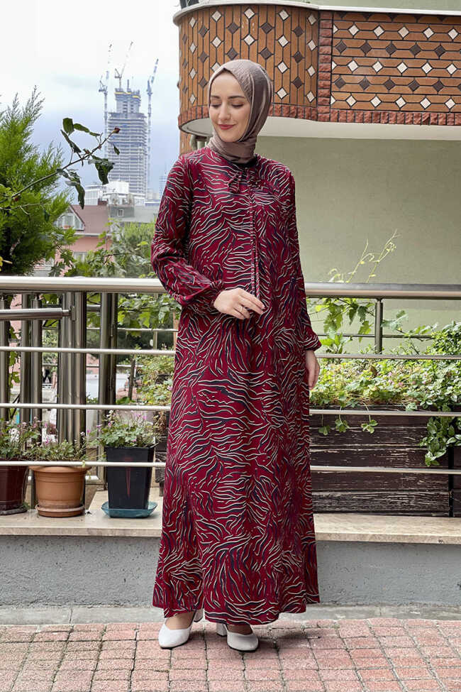 Moda Çizgi Tesettür Elbise - 2