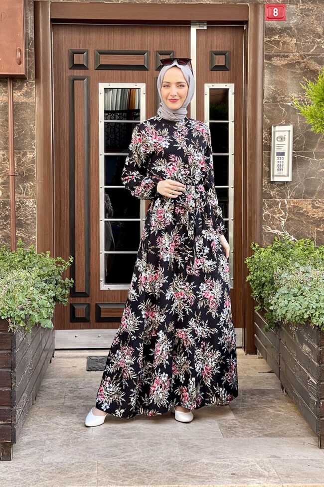 Moda Çizgi Tesettür Elbise - 5