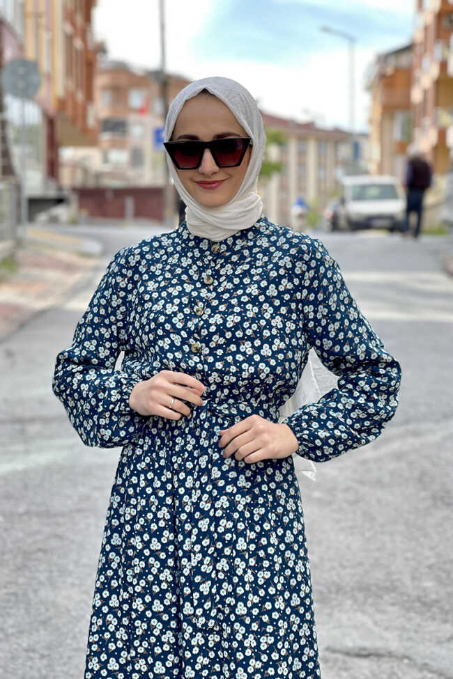 Moda Çizgi Tesettür Elbise - 2