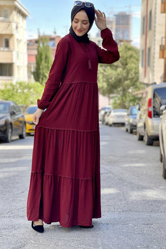 Moda Çizgi Tesettür Elbise - 2