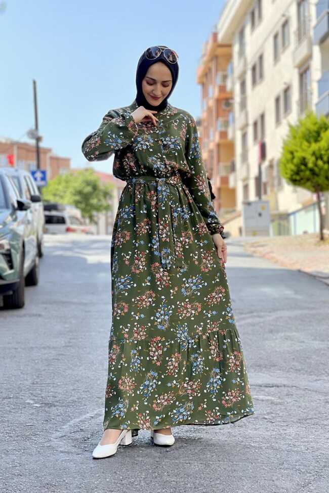 Moda Çizgi Tesettür Elbise - 2