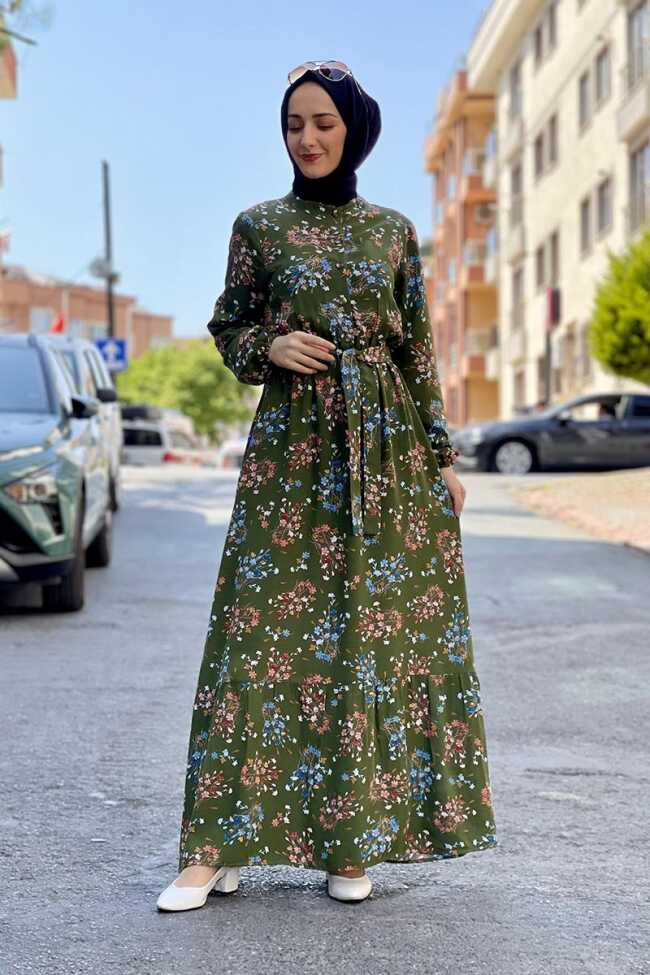 Moda Çizgi Tesettür Elbise - 5