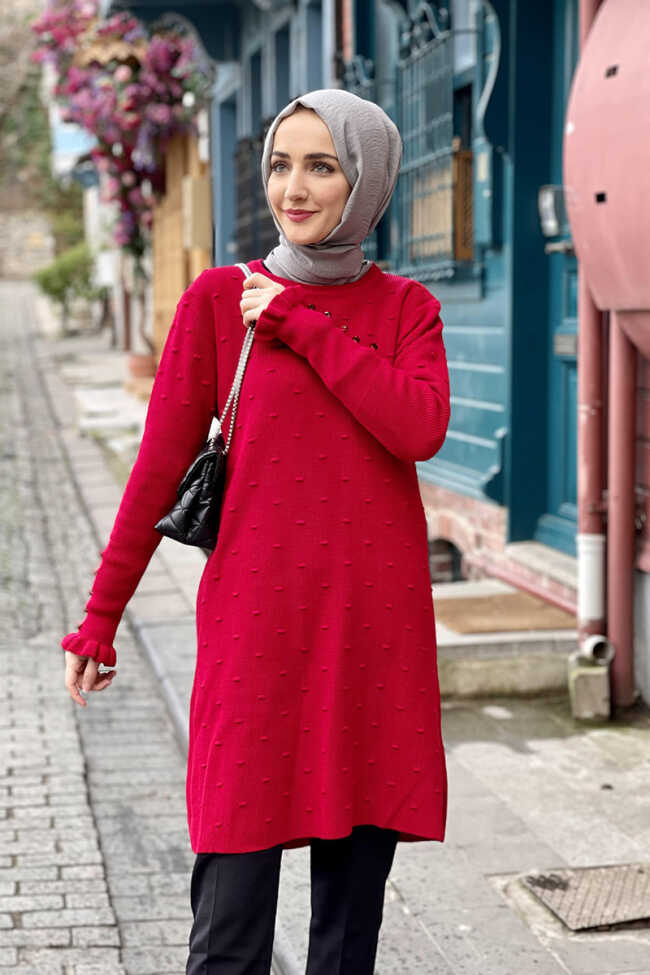 Moda Çizgi Triko Tunik - 1