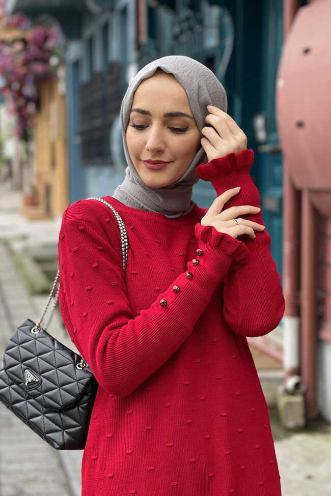 Moda Çizgi Triko Tunik - 3