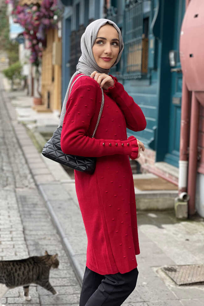 Moda Çizgi Triko Tunik - 4