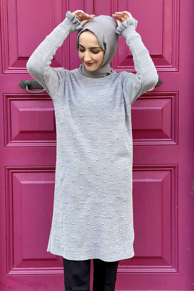 Moda Çizgi Triko Tunik - 3