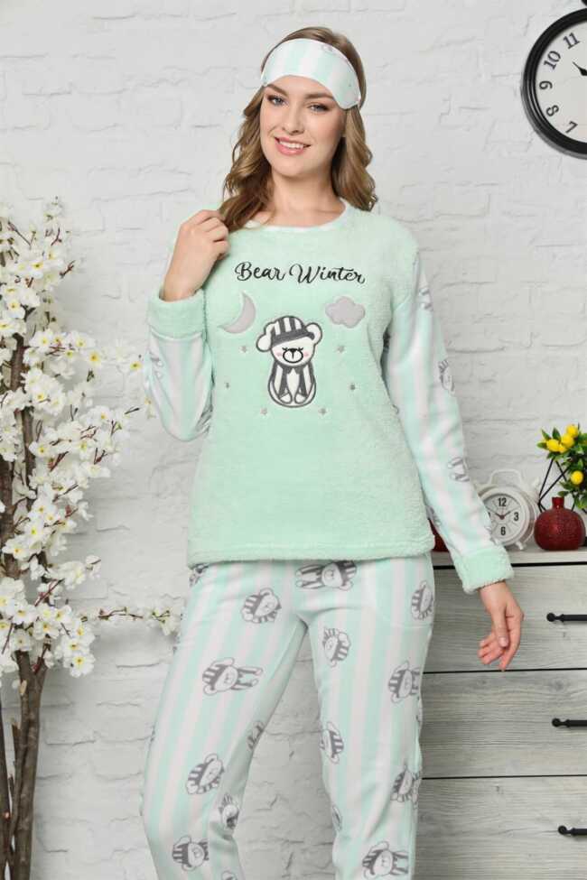 Moda Çizgi Welsoft Polar Kadın Pijama Takımı 8067 - 1