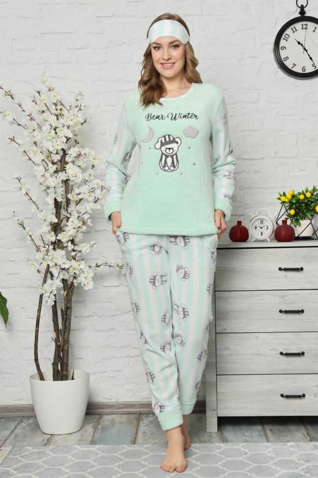 Moda Çizgi Welsoft Polar Kadın Pijama Takımı 8067 - 2