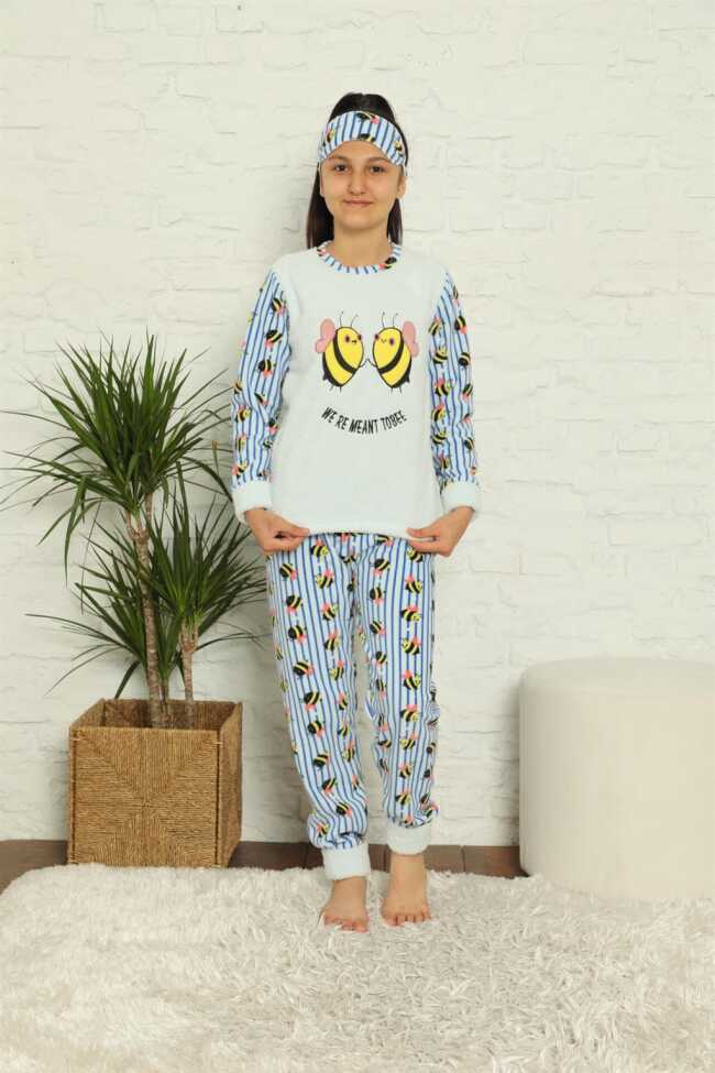 Moda Çizgi WelSoft Polar Kız Çocuk Pijama Takımı 4579 - 2