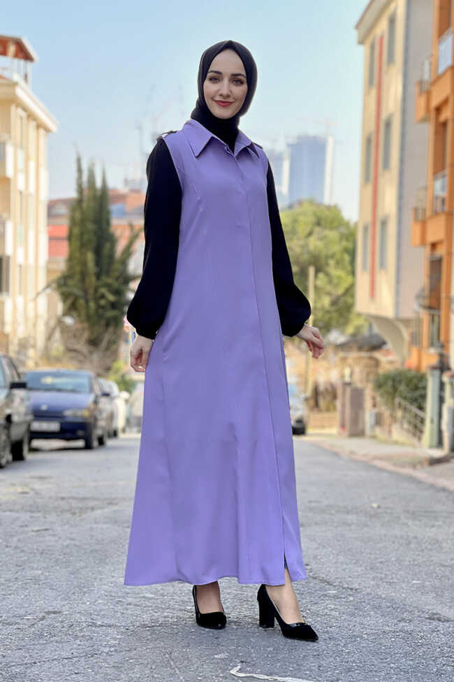 Moda Çizgi Yakalı Yelek - 5