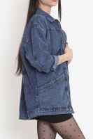 Oversize Kot Ceket Mavi - 5