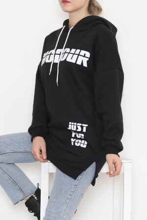 Oversize Yırtmaçlı Sweat Siyah - 2