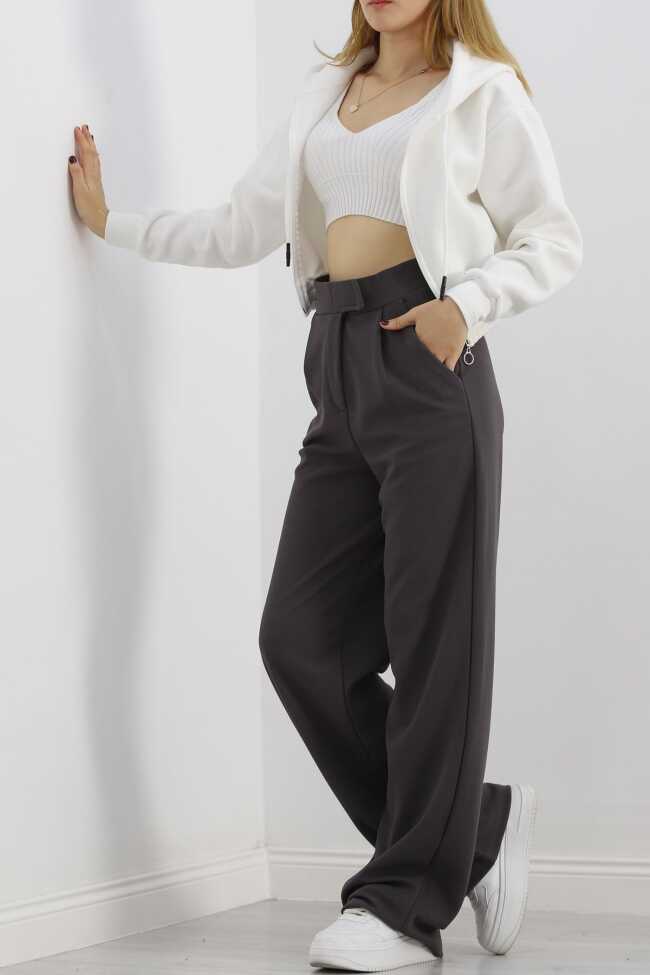 Şardonlu Crop Sweat Beyaz - 4