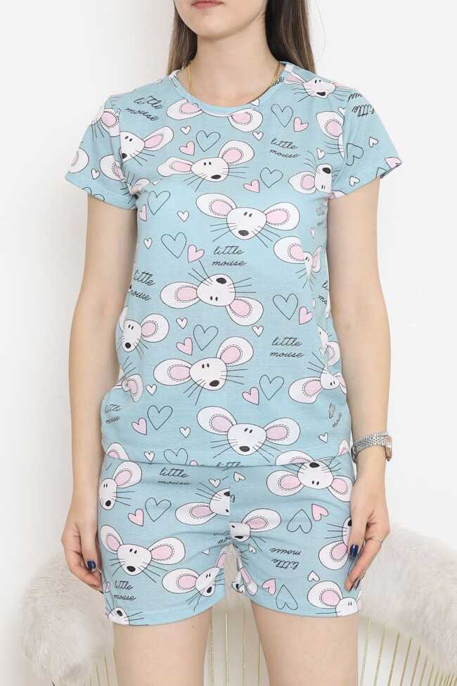 Şortlu Pijama Takımı Açıkmint - 1