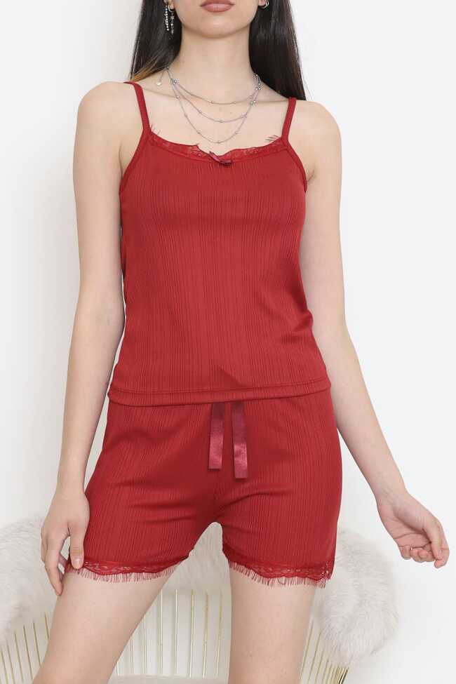 Şortlu Pijama Takımı Bordo - 1