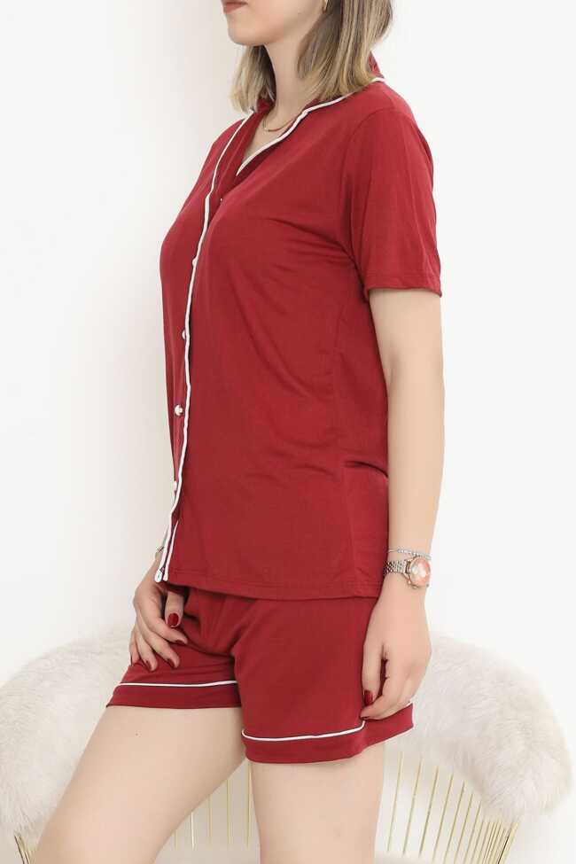 Şortlu Pijama Takımı Bordo - 3