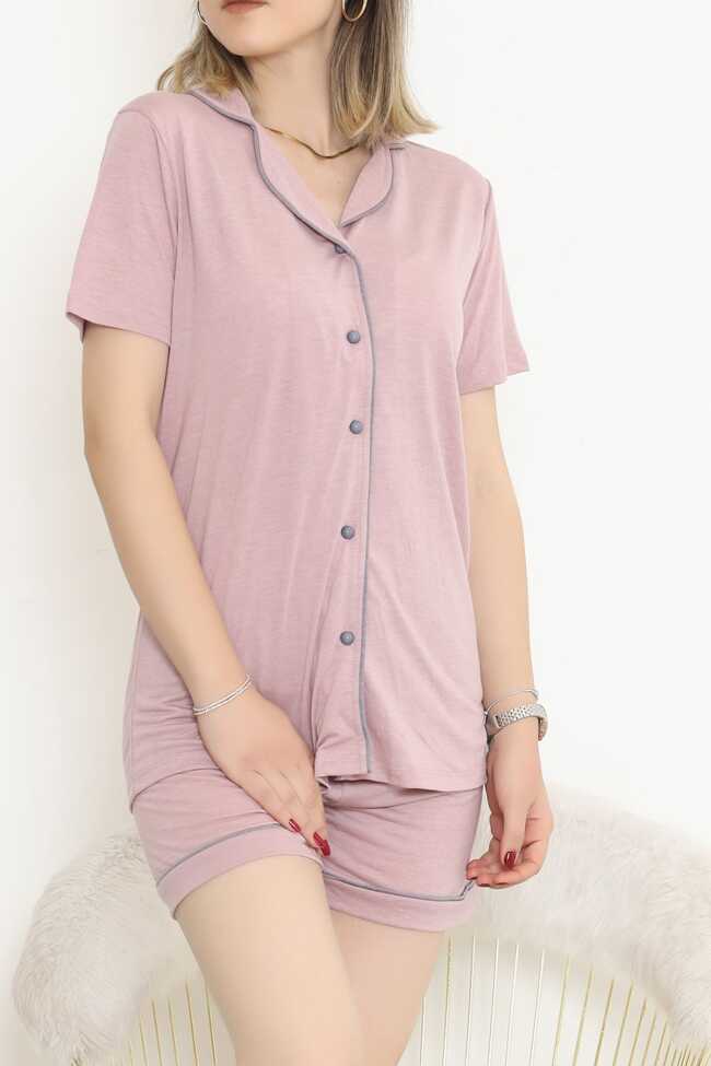 Şortlu Pijama Takımı Pembe - 5