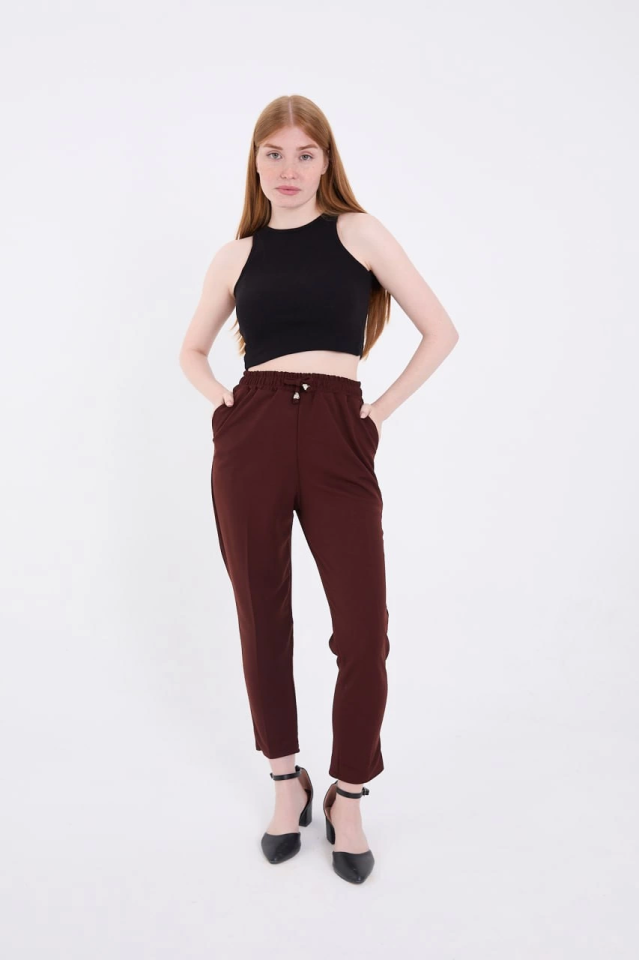 Tam Kalıp Basic Eşofman Pantolon - Bordo - 1