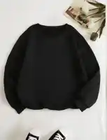 Üç İplik Biskilet Yaka Basic SweatShirt - Siyah - 1