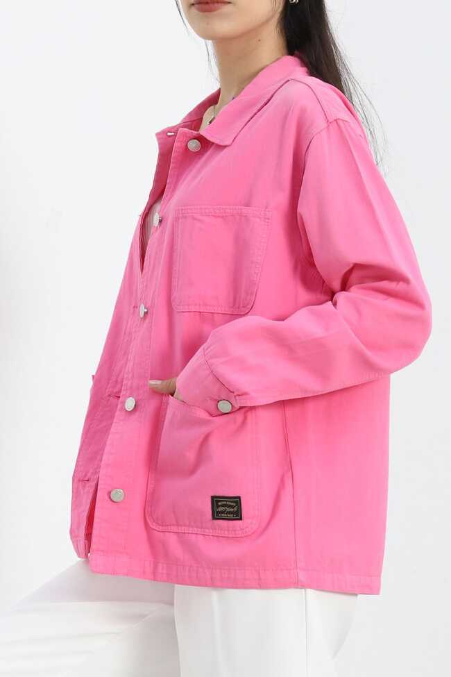 Worker Denim Ceket Pembe - 3