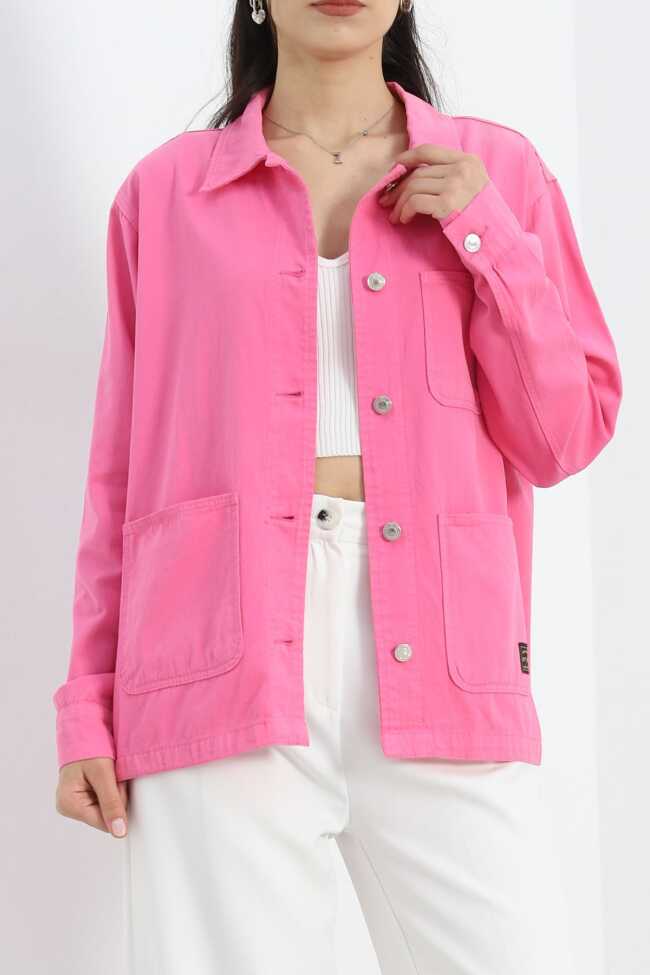 Worker Denim Ceket Pembe - 5