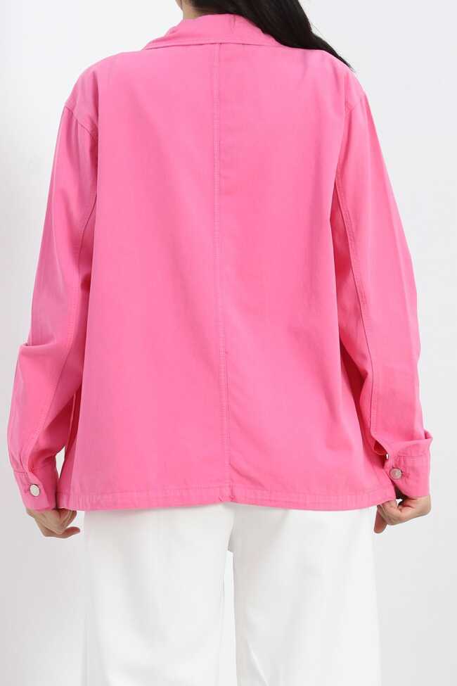 Worker Denim Ceket Pembe - 8