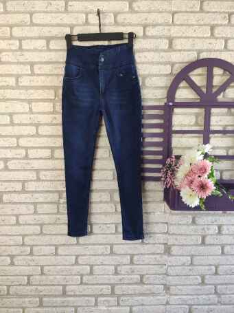 Yüksek Bel Likralı Jean Pantolon 90 Cm - 2